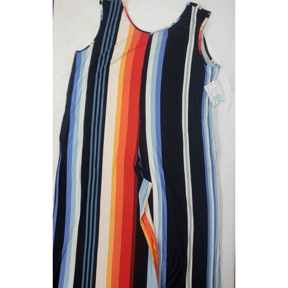 LulaRoe Women's JumpSuit Jumper Sleeveless 1 Piece NEW NATALIE 2XL 2X Striped - Picture 1 of 8